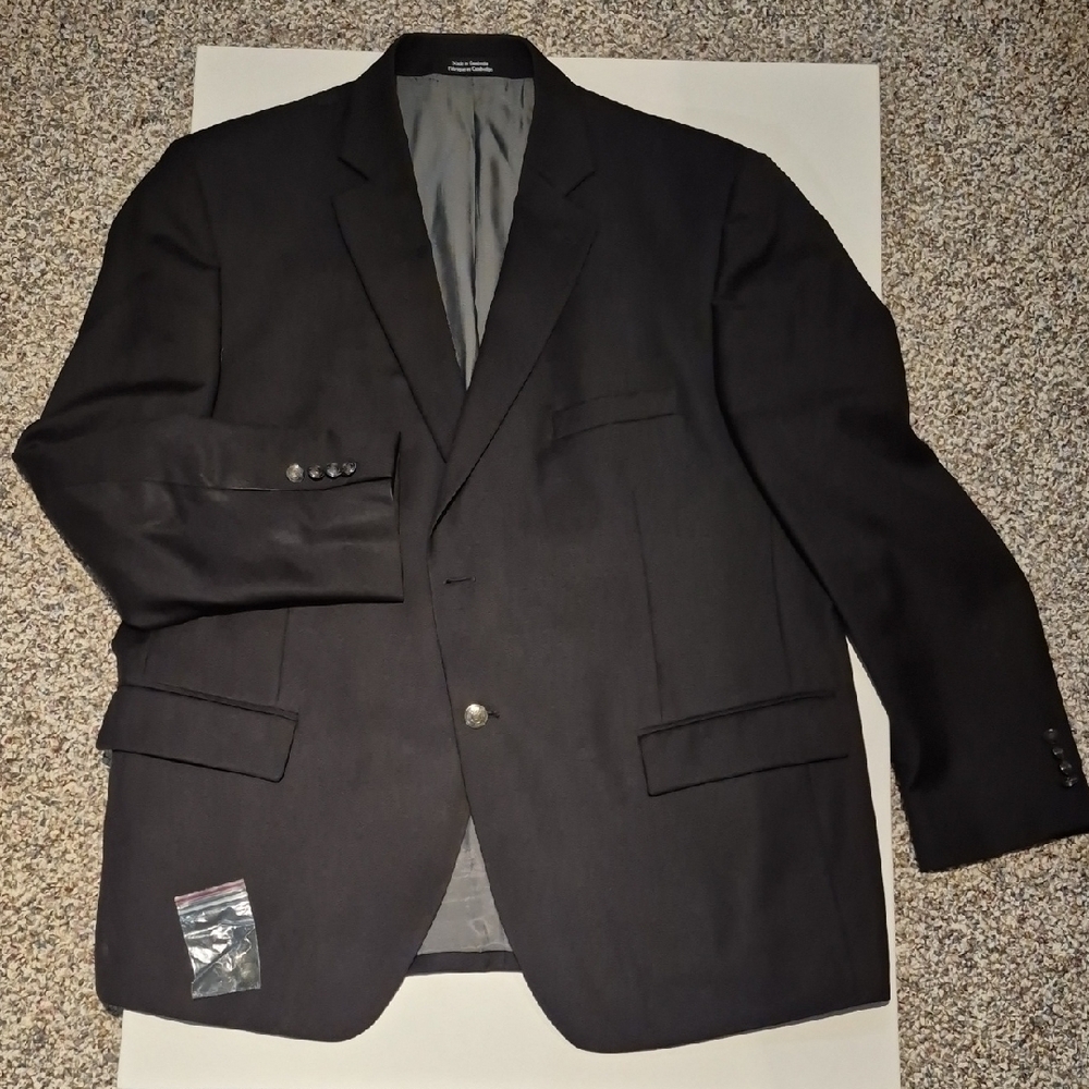 Alfred Sung Black Sport Coat with Notched Lapel, Moores Men's - Picture 1 of 15